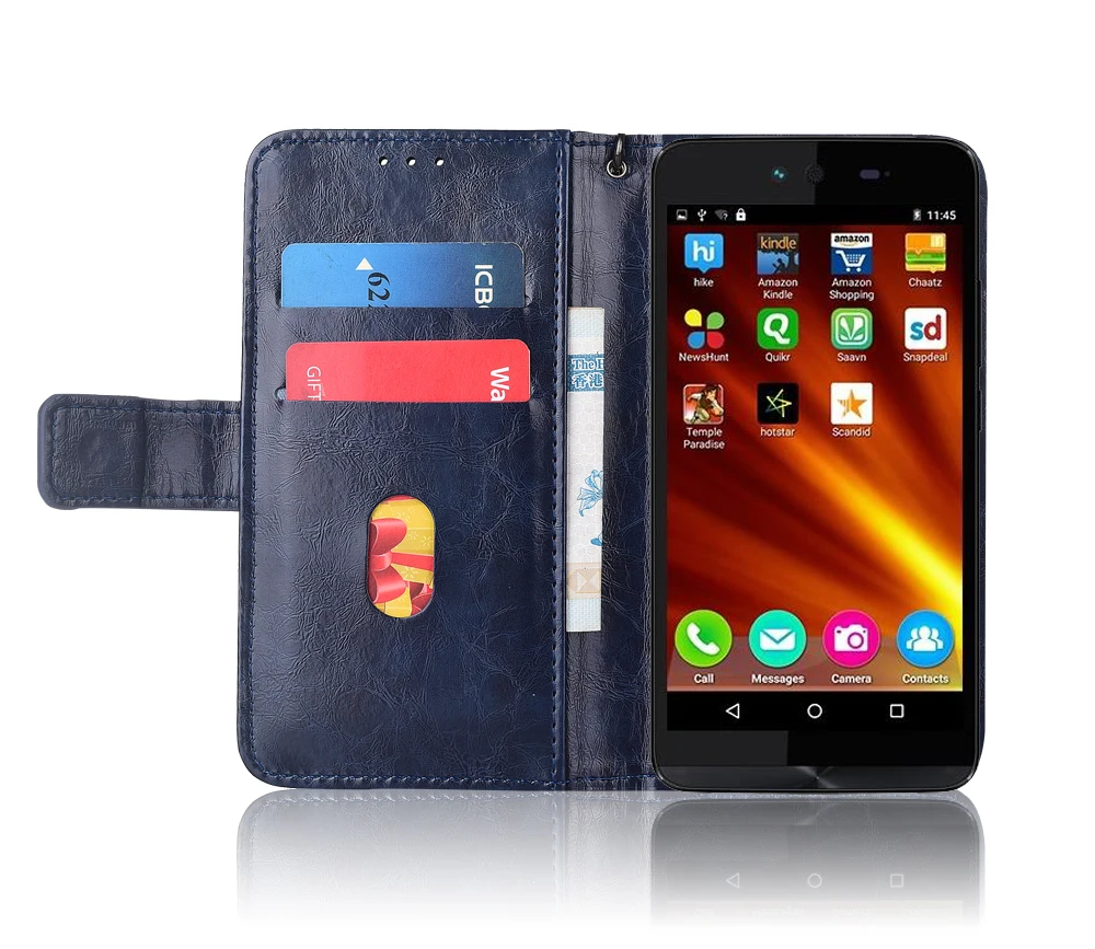 Кожаный чехол книжка с ремешком для Micromax Canvas Magnus 2 Q338 Fundas цветочным принтом