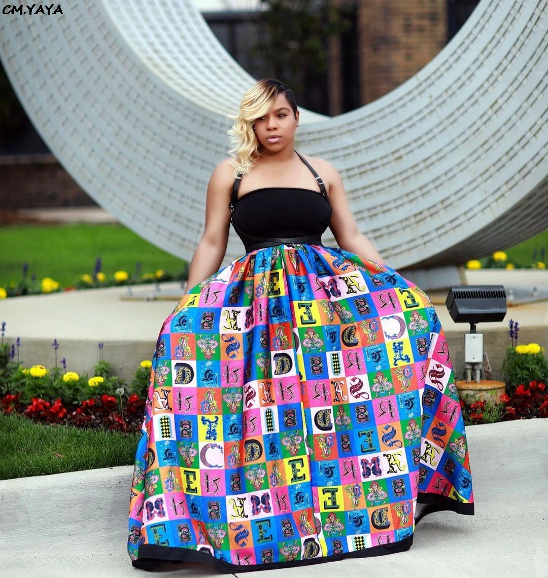 2019 женское летнее бальное платье в клетку с высокой талией и буквенным принтом