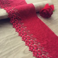 red embroidered lace edge trim ribbon applique diy sewing craft crochet fabric edging trimmings vintage wedding dress
