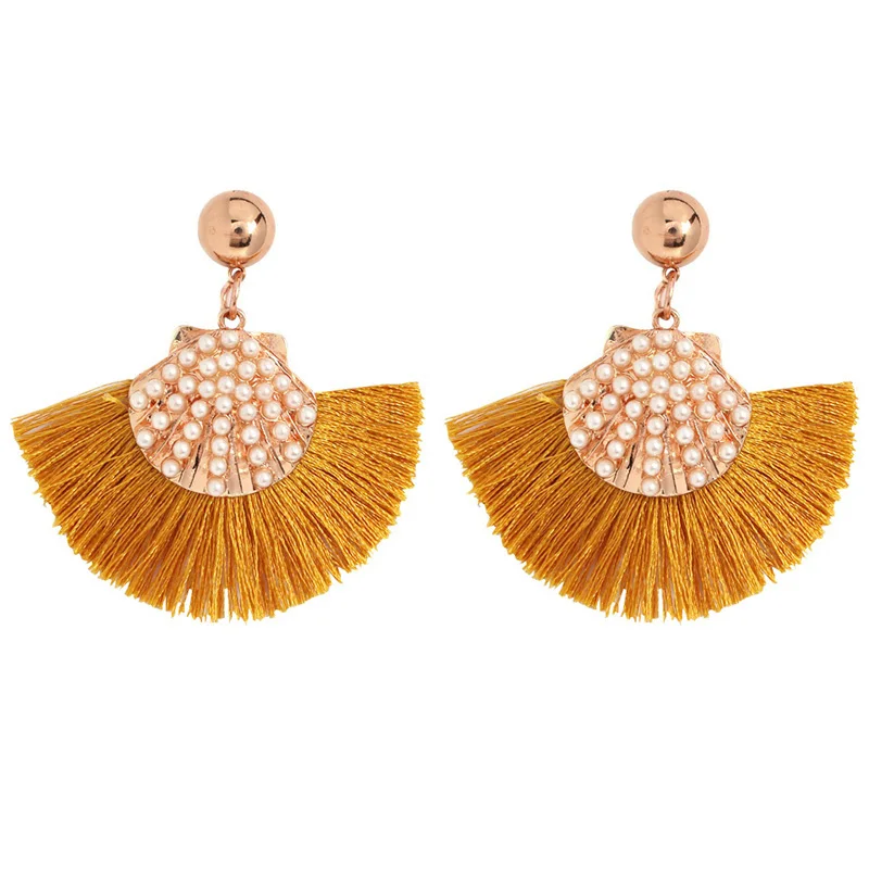 26 Lalynnlys Boho Эффектные серьги с кисточками в виде глаз для женщин и девочек, красочные серьги с бахромой, свадебные ювелирные изделия ручной работы, бижутерия E59561 - Окраска металла: 26