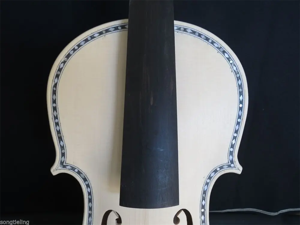 Необработанная скрипка в стиле Strad 4/4 с инкрустацией сверху и сзади резная ребра