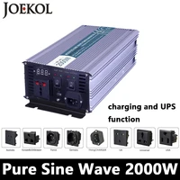 full power 2000w pure sine wave inverterdc 12v24v48v to ac110v220voff grid solar inverter with battery charger and ups