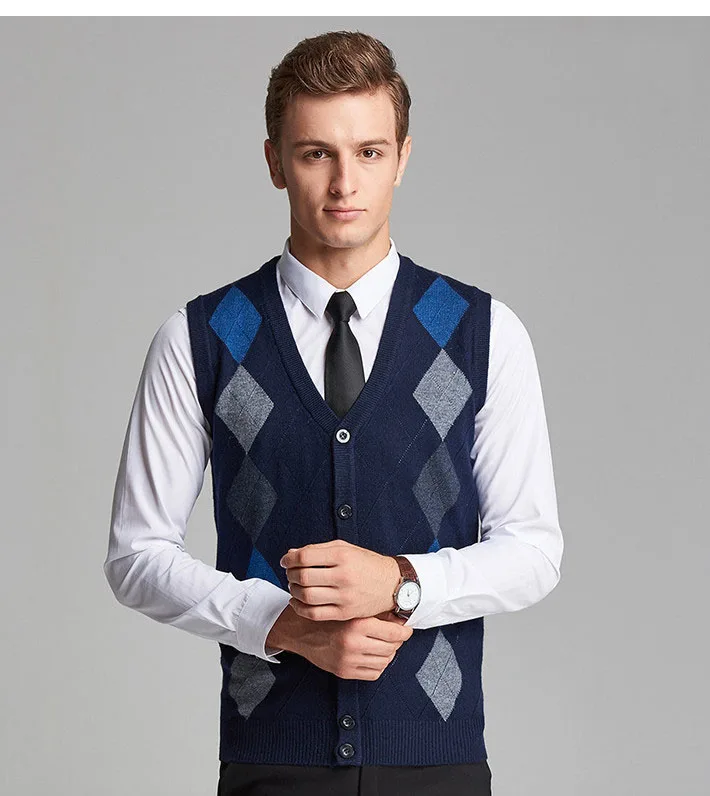Дропшиппинг Трикотажный жилет мужские кардиганы, Свитера мужские Pull Homme v-образный вырез без рукавов свитер жилет хлопковый свитер мужские Roupas