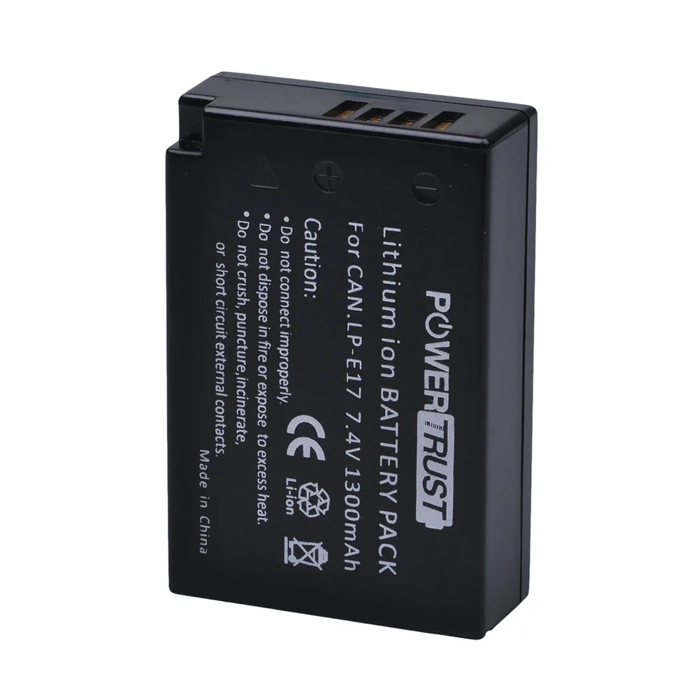 Литий ионный аккумулятор LPE17 LP E17 4х1300 мАч + двойное зарядное устройство USB LED для
