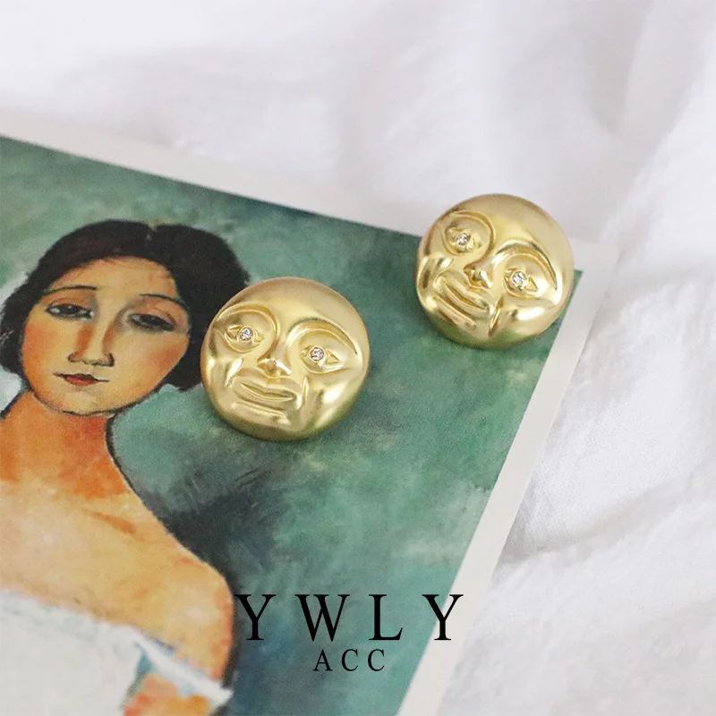 SMTNEK New Funny Face Stud Earrings Women Fashion Personality :0 | Украшения и аксессуары