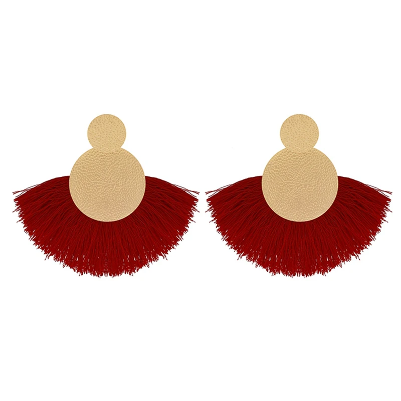 Bohemian Long Tassel Earrings for Women Red Big Statement Female 2019 Wedding Fringe Hanging Earings Jewelry | Украшения и