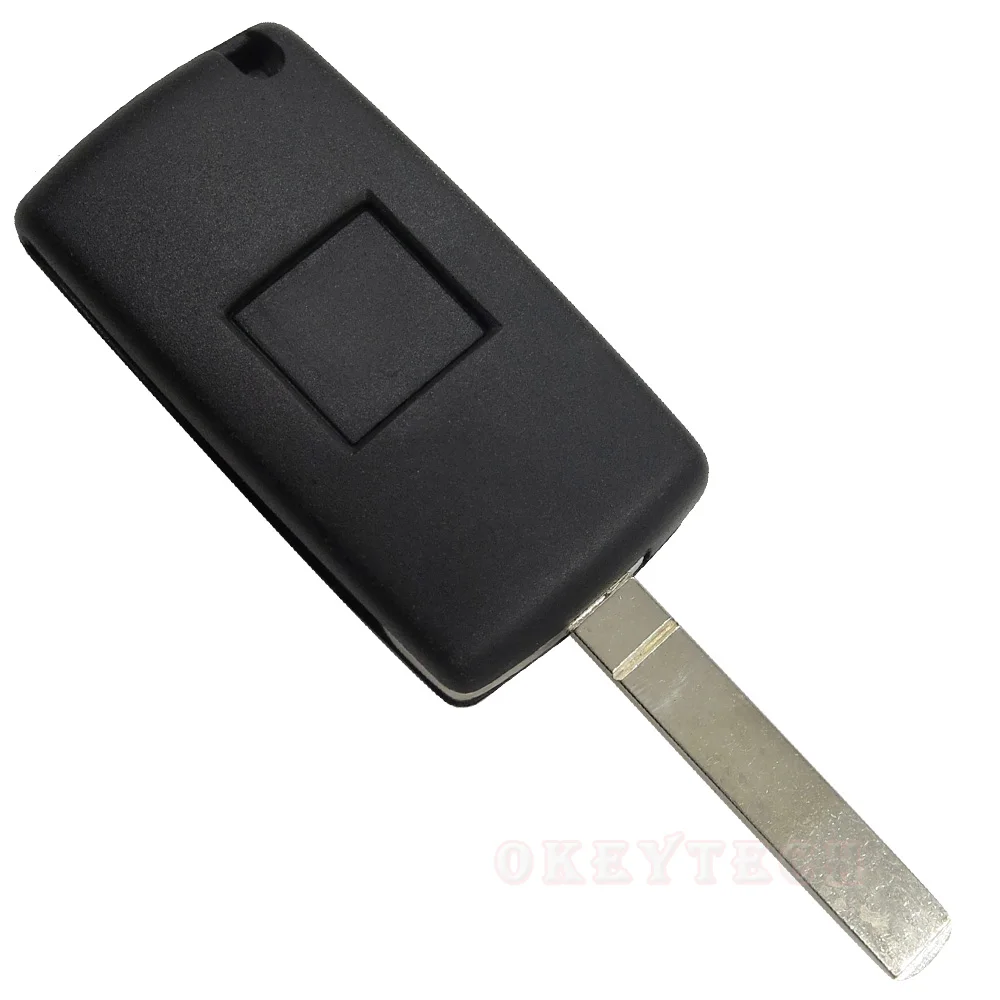 OkeyTech для Peugeot 2 Кнопка VA2 Uncut без паза лезвие Флип складной 433 МГц ID46 PCF7941 чип 407 Citroen