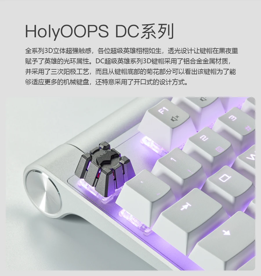 1 шт. holioops 3D металлические клавиши на клавиатуру с подсветкой из алюминиевого сплава Механическая клавиша для DC Супермен Бэтмен