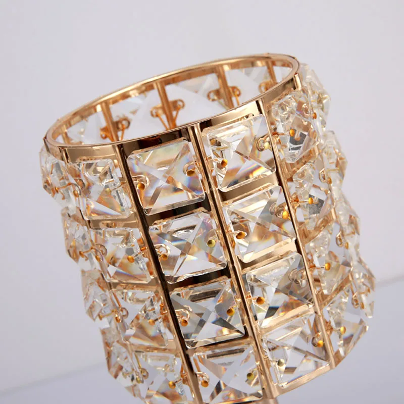 Скандинавский Хрустальный Золотой подсвечник роскошный романтический