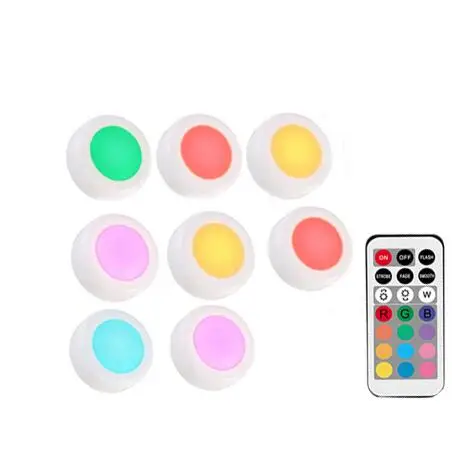 1Remote 8Lamps 12 цветов RGBW светодиодный ночной Светильник беспроводной пульт дистанционного управления Питание от батареи сенсорный датчик под шкаф светильник s для кухни настенный светильник - Цвет: 1Remote 8Lamps