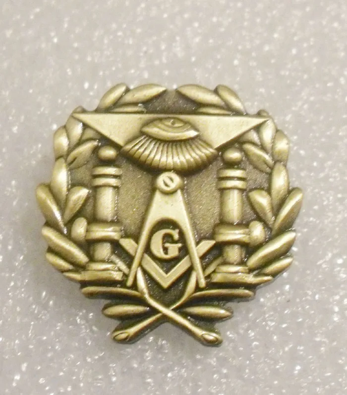 

Оптовая продажа 1 "латунный масонский домик отворот булавка для freemasonry подарок