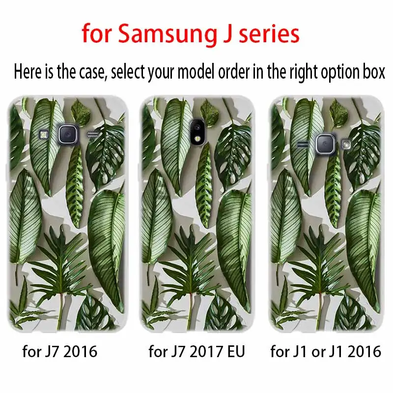 Тропические растения чехол TPU силиконовый для Samsung Galaxy J6 J8 J3 J5 J7 J4 J2 J1 Plus 2018 2016 2017 EU