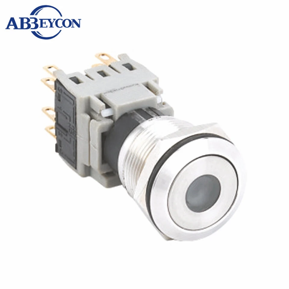 

3V/12V/24V/36V/110V/220V 19mm waterproof push dot led self-locking push button switch