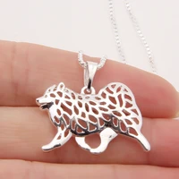 finnish lapphund movement dog necklace dog paw print necklace memorial tag necklaces pendants plated choker women lead free