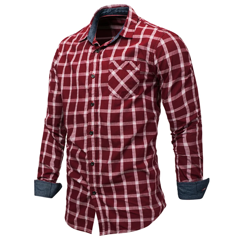 

Name Brand Men's Plaid Shirts Summer and Spring Cotton Shirt Mens XXXL Plus Size Korean Fashion Streetwear Camisa Masculina B655