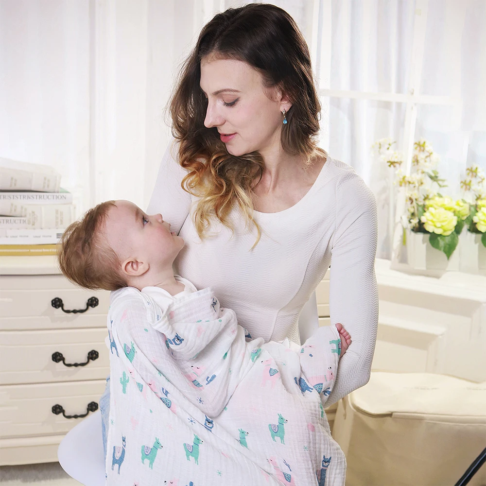 

Muslin 100% Cotton Baby Swaddles Soft Newborn Blankets Bath Gauze Infant Wrap Sleepsack Stroller Cover Play Mat Baby Deken