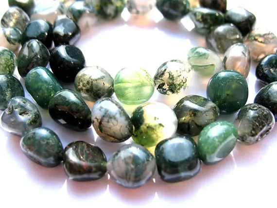 

wholesale 5strands 4-12mm Natural Indian agate gemstone freeform nuggets chips green jewelry beads