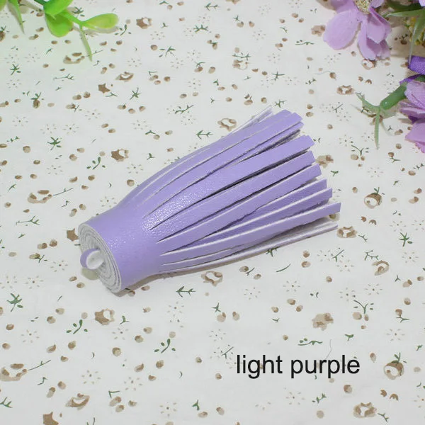 light purple 2 шт 60 мм Мини кисточки винтажные Кожаные Замшевые кисточки для телефона для рукоделия ювелирных изделий фурнитура подвески серьги аксессуары - Цвет: light purple