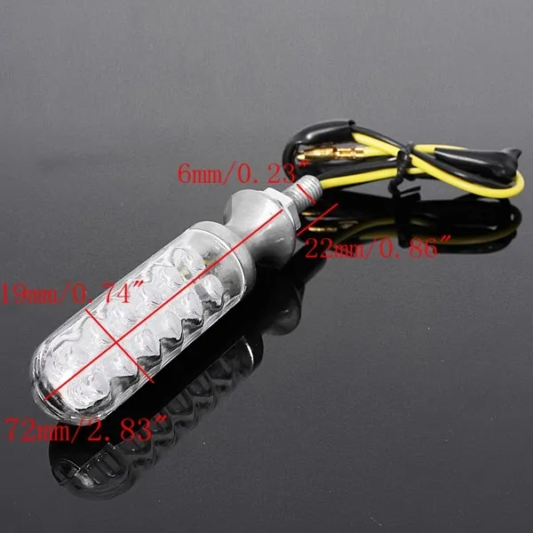 Универсальные светодиодные указатели поворота для мотоцикла 12 В янтарный свет