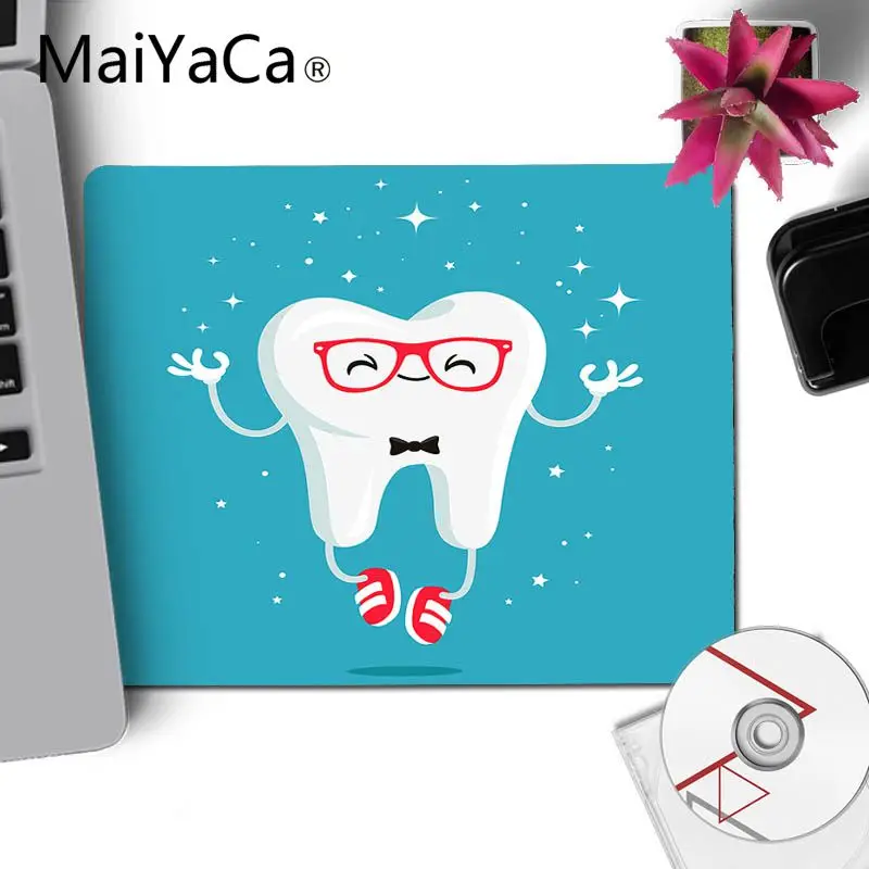 MaiYaCa мультяшный милый белый зубчатый удобный небольшой коврик для мыши игровой