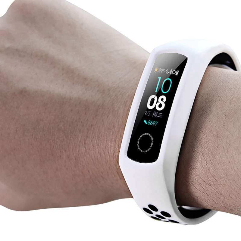 Для Huawei Honor Band 4/5 ремешок Двухцветный силиконовый браслет-футляр Сменная лента 3 Спортивный браслет Honor Band 5 ремешок для часов