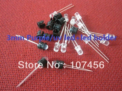 Бесплатная доставка 100 шт 3 мм Ультра яркий фиолетовый светодиодный +