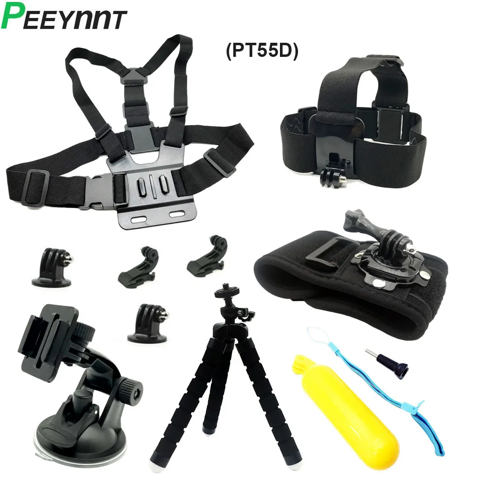 PT55D Peeynnt для Gopro hero 7 6 Аксессуары монопод для Gopro hero 5 4 3 2 для SJCAM большая сумка для хранения для Yi 4 k eken H9 SJ4000 - Цвет: PT55D