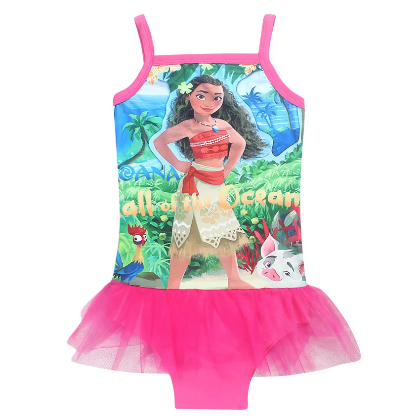 Swimmable Bodysuit Moana Bikini Swimsuit Swim Wear for Girls Baby Girl Dress kids Clothing Children Beachwear minnie | Детская одежда и