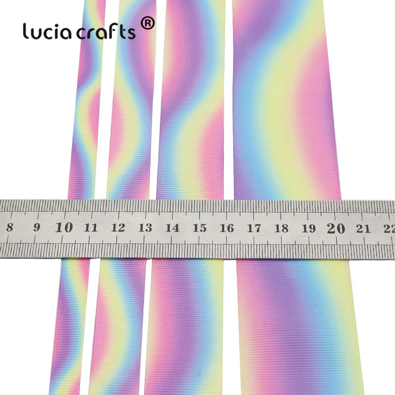 Lucia crafts 5yards 10/15/25/40mm Gradient color Grosgrain Ribbons Bow Handcraft DIY Sewing Garment Wrapping Material S0302 |