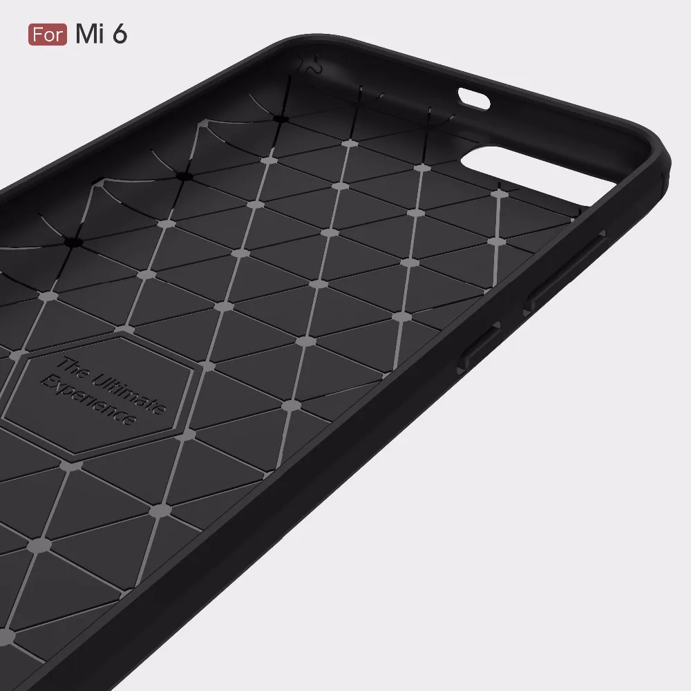 Для Xiaomi mi 6 Чехол Роскошные ультра тонкий углеродного волокна Мягкие TPU прочная