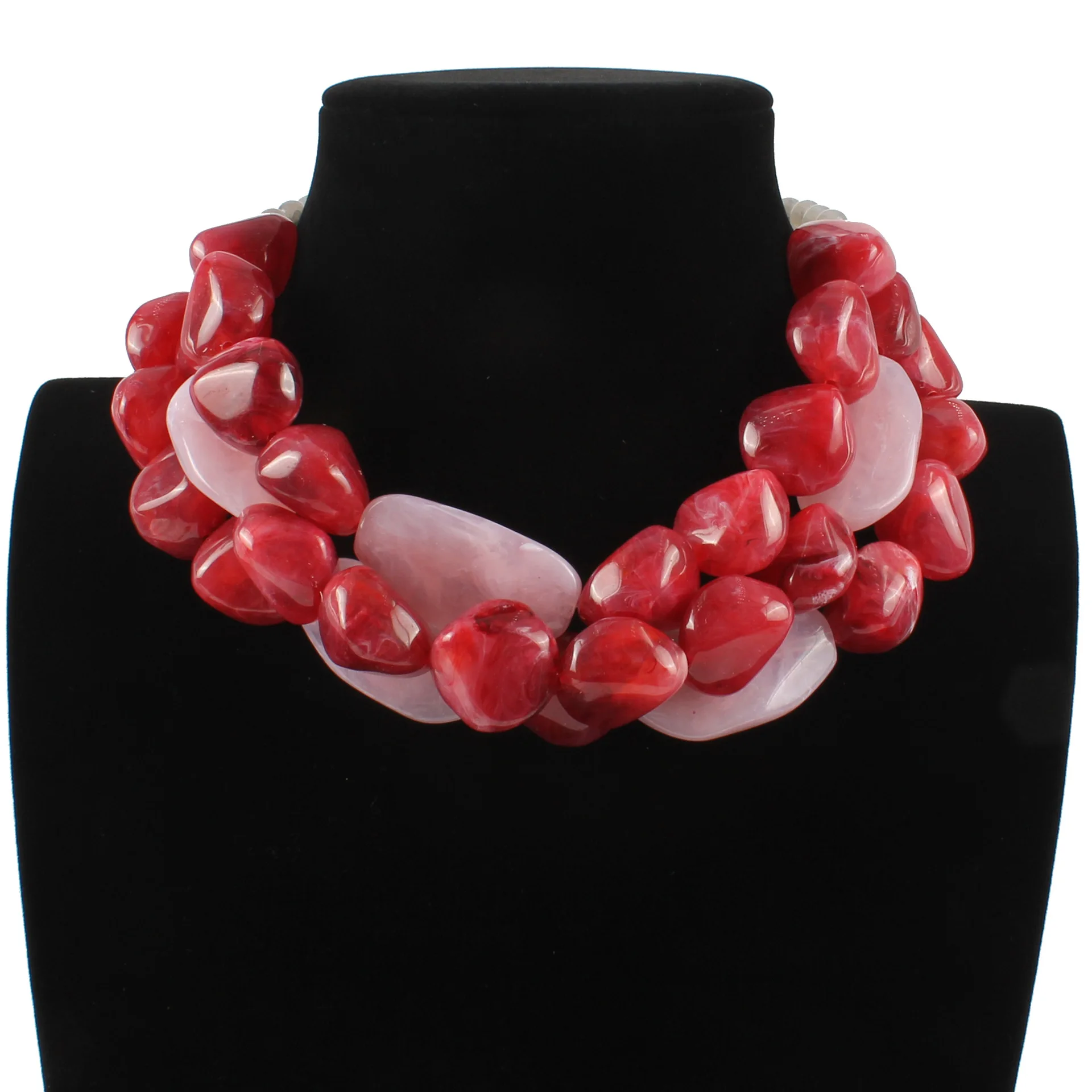 Модное массивное Новое короткое ожерелье из эпоксидной смолы многослойное для