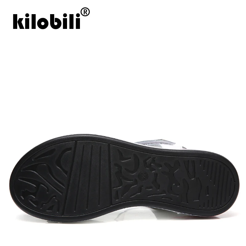 Kilobili/2019 Летние кожаные женские сандалии гладиаторы обувь на платформе