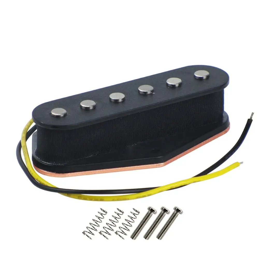 Bridge Black FLEOR Alnico 5 электрогитара затактовый звукосниматель с одной катушкой Tele Alnico пикап шеи/мост гитарные части, хром/золотой/черный выбрать - Цвет: Bridge Black