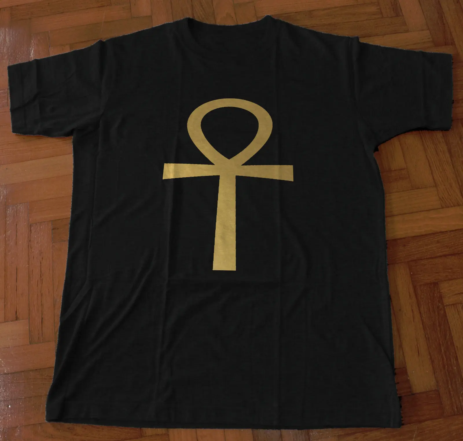 ANKH/хлопковая Футболка с золотым принтом в виде фольги Летняя мужская модная