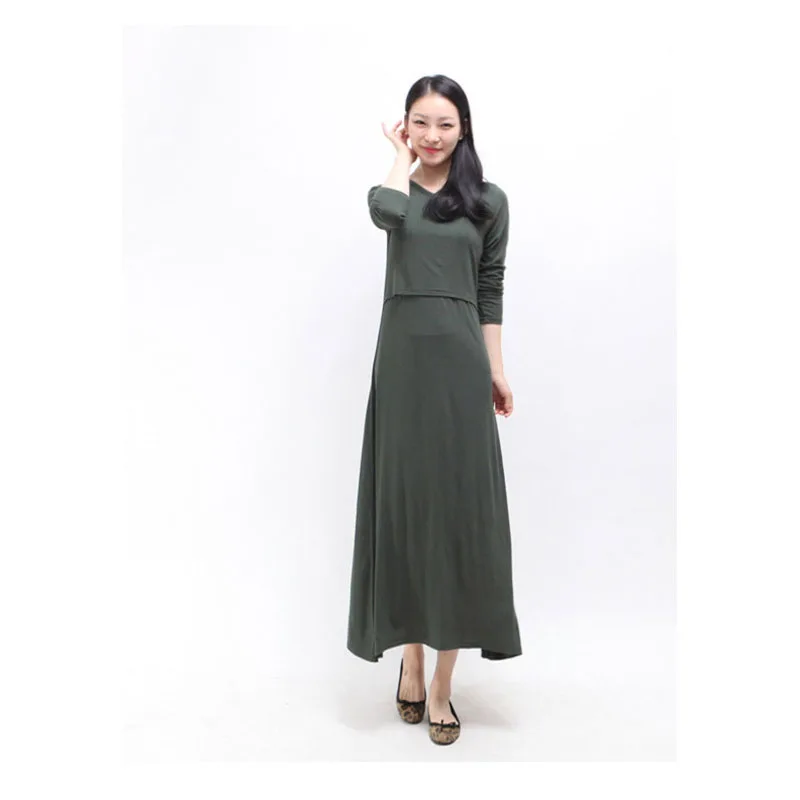 

Long sleeve Maternity Clothes Nursing pregnant dress Breastfeeding Nursing Clothes for pregnant women Maternity long dress