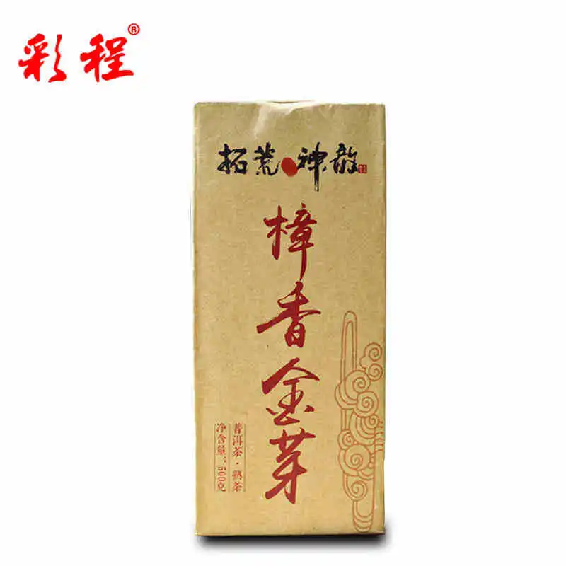 Caicheng 2016yr Новый Чай Pu'er 500 г Спелые Пуэр Кирпич Камфора Вкус Золота Бутон
