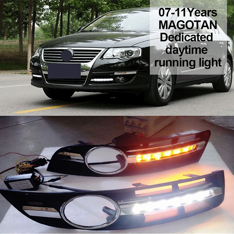 ROADOT drl светодиодный светильник дневного света для Volkswagen VW Passat B6 2007 2008 2009 2010 2011 2012