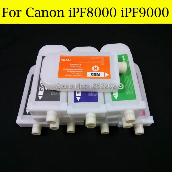 12 Pieces/Lot Refillable Ink Cartridge For Canon PFI-701 For Canon iPF8000 iPF9000 Printer With Chips