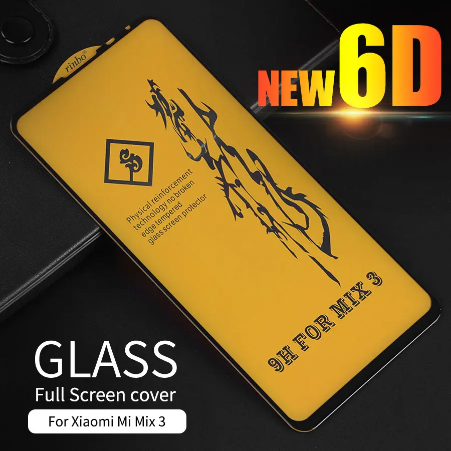 KLOVRRD 6D полное покрытие закаленное стекло на для Xiaomi mi x 3 полный клей экран