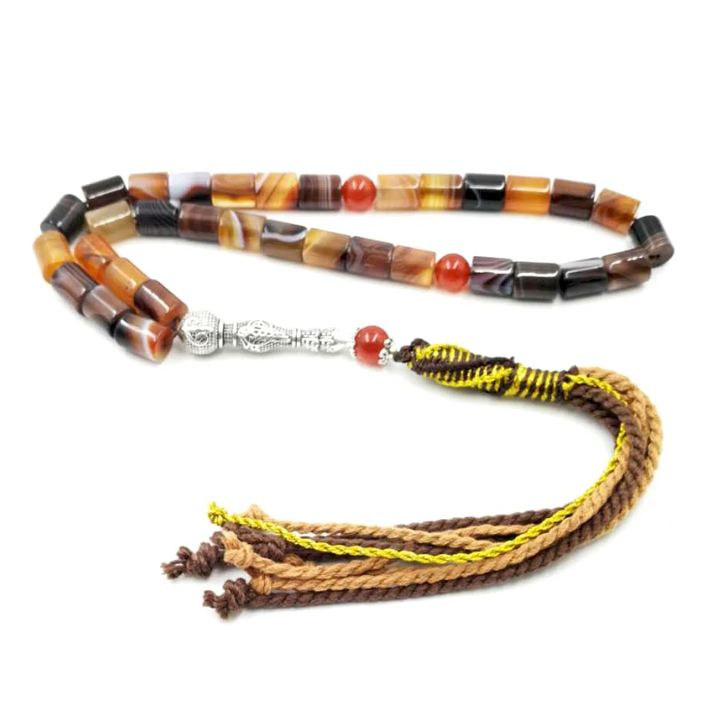 Натуральные бразильские Агаты tasbih 33 Роскошные четки мусульманский ИД Рамадан gfit