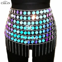 chran ab irridescent sequin bead belly waist chain sexy mini skirt women necklace bikini wear party dress festival body jewelry