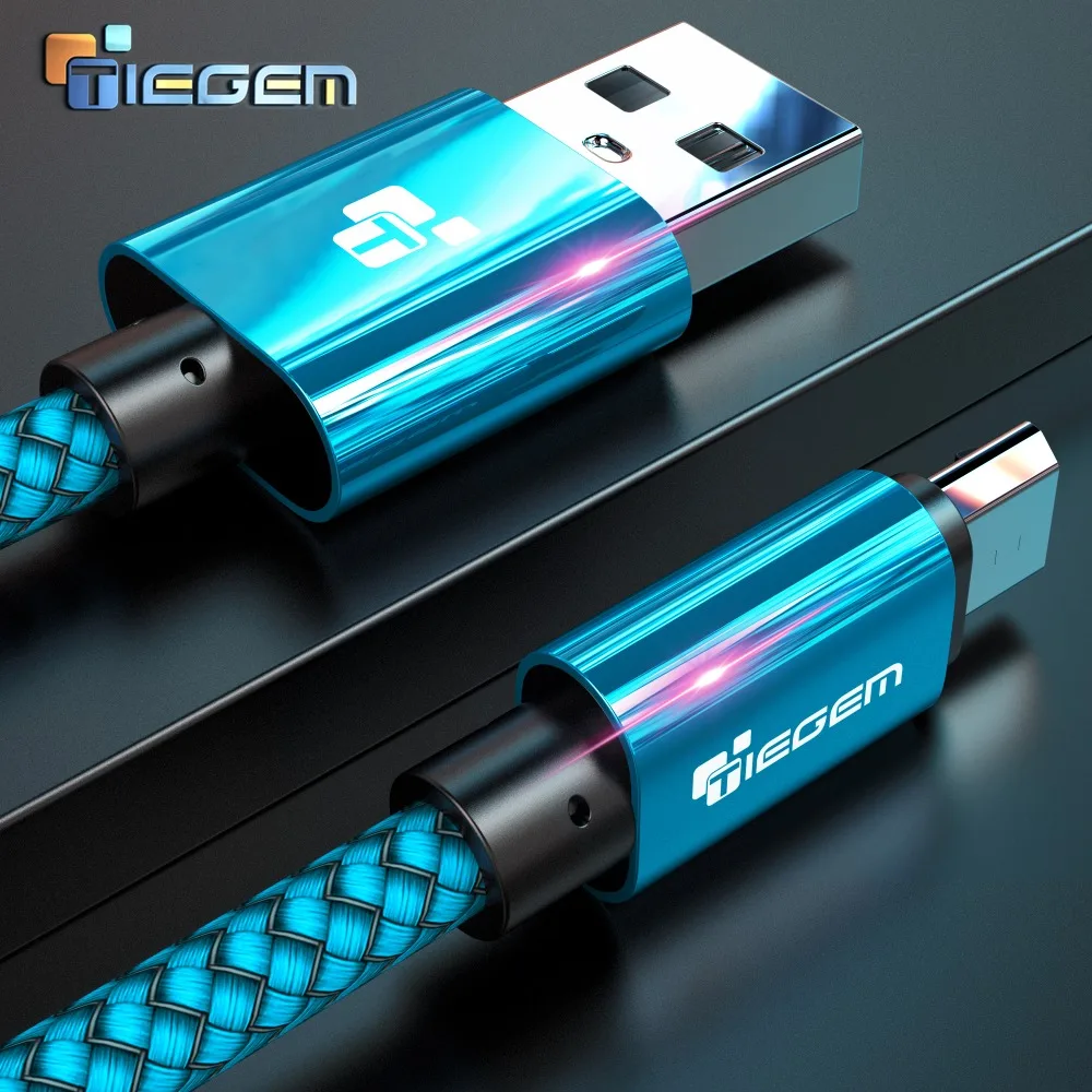 Кабель Micro USB 2A 1 м для быстрой зарядки нейлоновый usb-кабель синхронизации данных - Фото №1