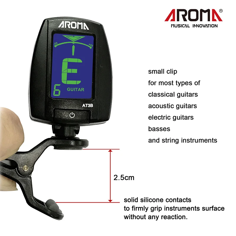 Aroma Tool Kit Guitar Bass Clip Chromatic Tuner AT3B + Quick Change Capo AC2 for 6-string Guitarra Parts Accessories | Спорт и