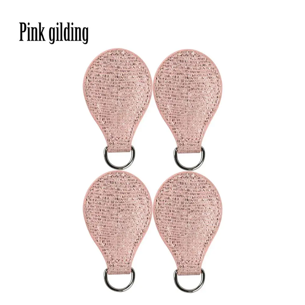 pink gilding Красочные 2 пары 4 шт ПУ капля конец для Obag капель ручка ремешок капля крепления для O сумка падения Obasket женская сумка - Цвет: pink gilding