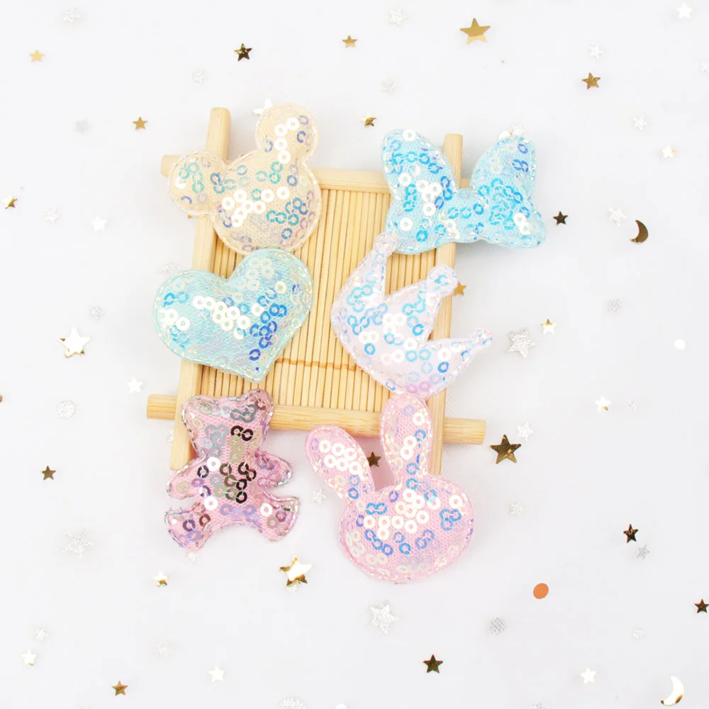 12pcs 2pcs of each IBOWS 10 шт. аппликации с блестками сердце Корона односторонние патчи DIY аксессуары для головы аксессуары игрушки патчи Скрапбукинг наклейка - Цвет: 12pcs 2pcs of each