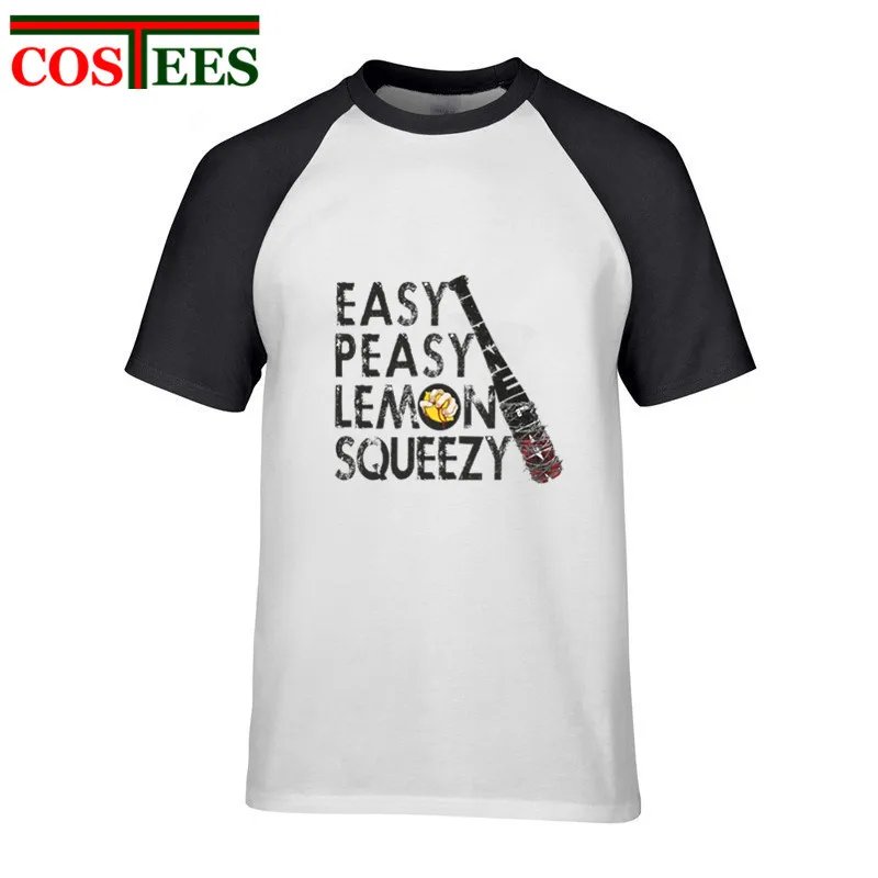 Vintage Negan Lucille Tees Easy peasy lemon squeezy T shirts men TV Show Retro tshirt Funny The walking dead Men's T-shirt | Мужская