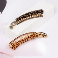 long leopard clasping plastic golden teeth hair clips fashion headwear women hair accessories