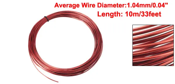 1.04mm Dia Uxcell 33' Длина Медный провод обмоточные провода эмалированные обмотки катушки 1,04/1,06/1,12/1,18/1,25/1,3/1,35/1,4 мм диаметр для трансформаторов - Цвет: 1.04mm Dia
