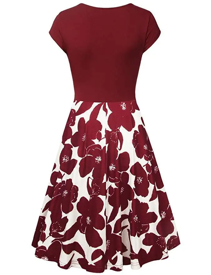 S-3XL Plus Size Summer Women Dresses Female Floral Print 50S 60S Vintage Rockabilly Dress Casual Dot A-Line Retro Dress Vestidos
