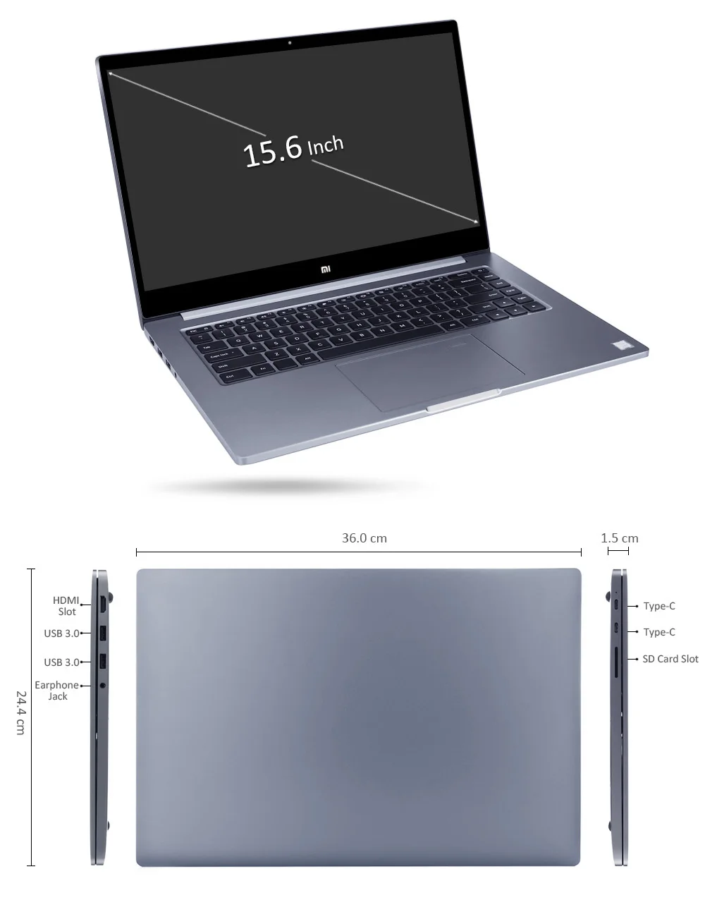 Xiaomi Mi Тетрадь Pro 15 6 ''Win10 Intel Core 16 ГБ Оперативная память 256 SSD I7-8550U NVIDIA GeForce MX150 5 0